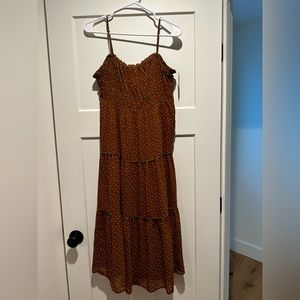 Madewell NWT Sophia Cami Tiered Midi Dress in Dot